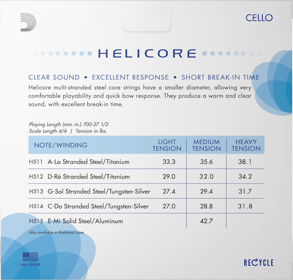 D'Addario Helicore Cello String Set