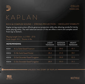 D'Addario Kaplan Cello String Set