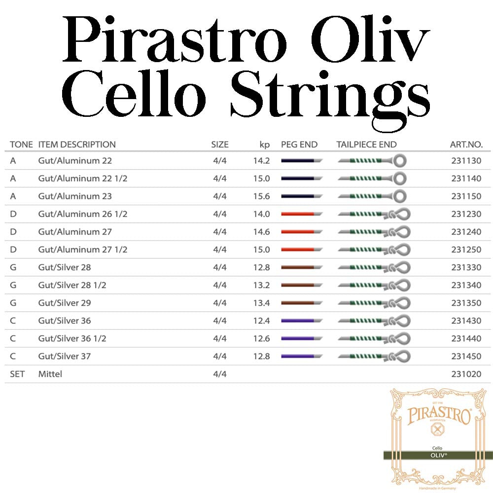 Pirastro Oliv Cello String Set