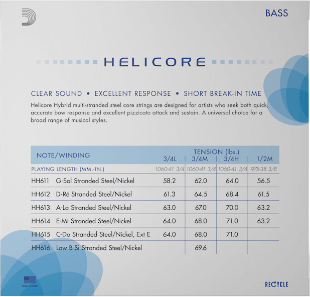 D'Addario Helicore Hybrid Bass String Set